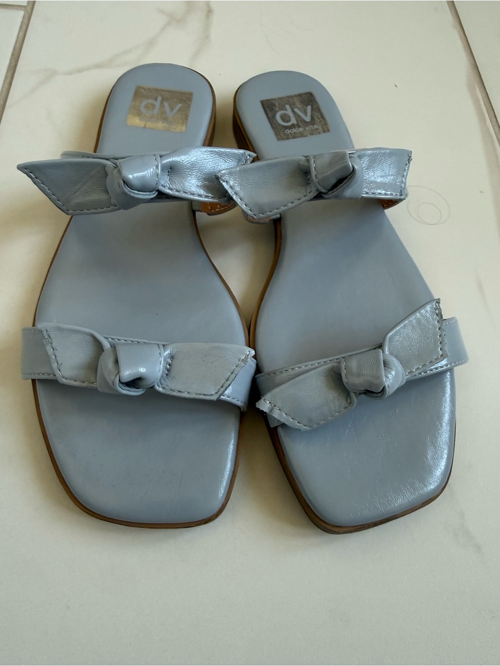DV by Dolce Vita Pastel Blue Knot Slide Sandals